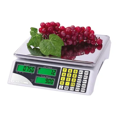 30kg/66lb Digital Counting Scale Supermarket Pricing Pan Scale Kg/g/lb/oz Stainless Steel Plate Scale