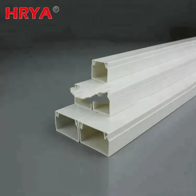Rigid PVC Wiring Duct with Slotted Open Slot Hinged Cover for Organized Cable Management