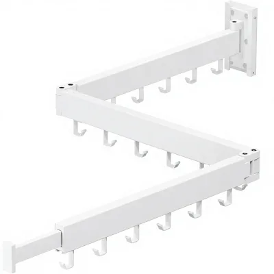 Hot Sale Bathroom Living Room Single Tier Foldable Wall Mounted Balcony Laundry Sock Clips Black Aluminum Metal Drying Rack