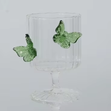 Customized Innovative Handmade Cute Colorful Bow High-Foot Wine Glass American Style Party Use