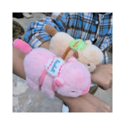 Hot Sale Cute Capybara Labubu Doll Clap Bracelet Doll Plush Toys Knapsack for Children Toys Gifts