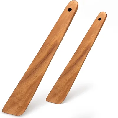 Syh2028 Acacia Wood Spatula 2-Piece Set Portable Outdoor Cooking Turner Wooden Kitchen Utensil Baby Food Travel