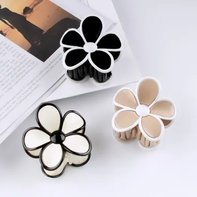 New Five-Petal Flower Shaped Plastic Hair Claws European and American Style Hair Accessories Hair Clips for Back of Head