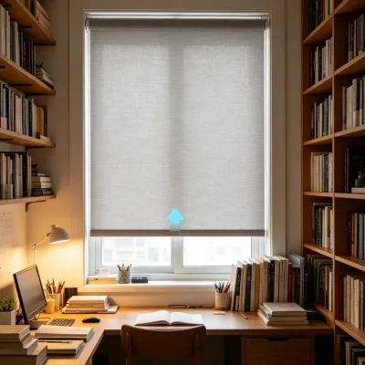 No Cord Manual Roller Blind with Spring Tension System Textured Fabric Interior Window Roller Shades for Living Space Decoration