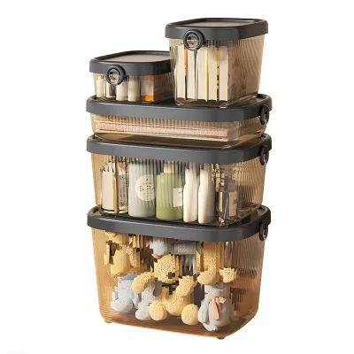 Household Transparent Finishing Plastic Pieces Fully Transparent Clothes and Toys Multi-Specification Storage Box