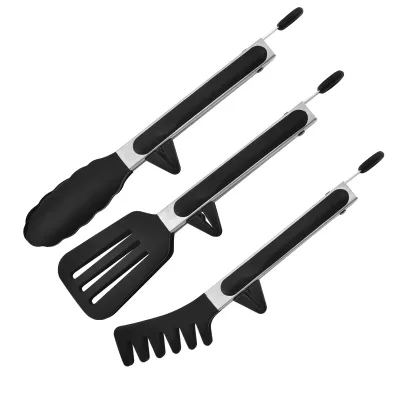 9 Inch Three-Piece Silicone Non-Stick Anti-Scald Anti-Slip High Temperature Resistant Steak & Barbecue Food Clip