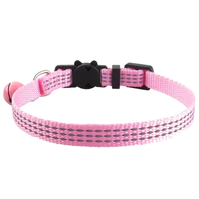 New British Style Round-Ear Reflective Safety Buckle Bell Cat Collar-All Seasons in Stock & Wholesale Available