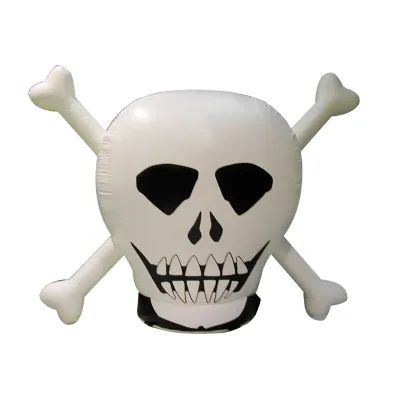 Large Inflatable Pirate Skull Model for Halloween & Themed Parties,Giant Inflatable Skull & Crossbones for Halloween Decoration