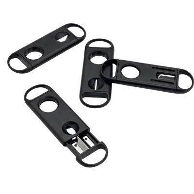 Wholesale Stainless Steel V-shaped Dual Purpose Plastic Cigar Cutter Portable Large Caliber Double Edge Cigar Cutter