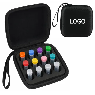 16 Bottles High-End Eco-Friendly EVA Travel Case for Essential Oils Homeopathic Vials Zipper Closure Stylish Storage Bag