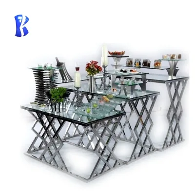 Okey Hotel Equipment and Supply High Quality Luxury Rectangular Modern Buffet Table Design for Sale