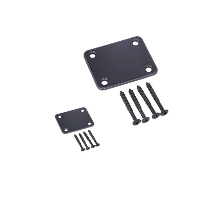 Custom Steel Stamping Black Electric Guitar Neck Plate 4 Mounting Screws Precision Tolerance 0.01mm ISO9001 Custom Logo OEM