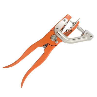 Ear Tags Pliers Semi-automatic Veterinary Red Metal Ear Tag Applicator