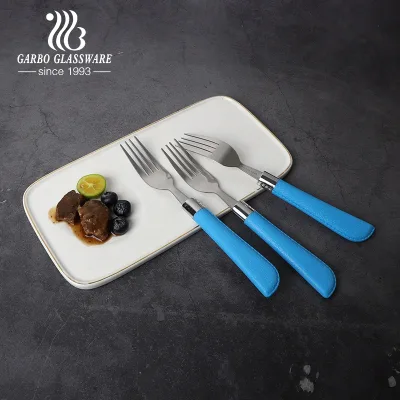 410 Stainless Steel Cutlery Set with Plastic Handle Machine Polish Dinner Fork Spoon and Knife Wholesale for Restaurants