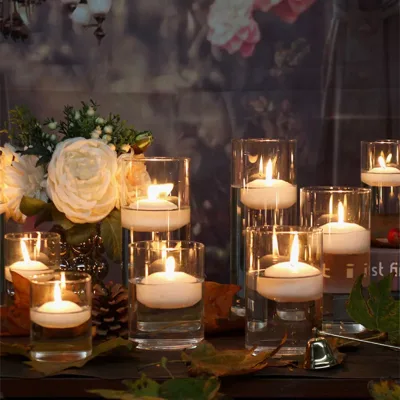 Glass Candlestick Modern Wedding Home Decoration Candle Holders for Candlelight Dinner