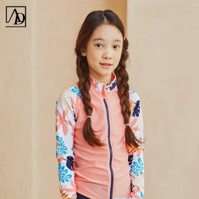 New Youth Swimwear Girls' One-piece Animal Pattern Sun Protection Quick Drying Zipper Infant Toddlers Swimsuit Nylon Spandex