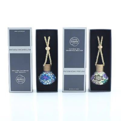15ml Car Air Freshener Car Perfume Aroma Oil Diffuser Review Mirror Soft Ceramic Bottle Polymer Clay Alcohol-free Fragrance Oil