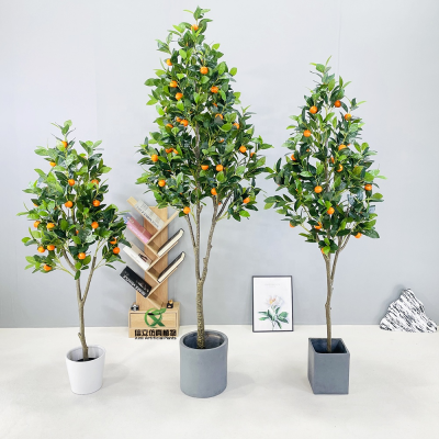 Nordic Style Simulated Green Plants Artificial Lemon Tree Orange Tangerine Tree for Interior Decoration Home Furnishings