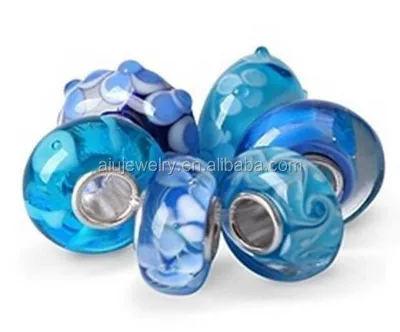 Customized Silver Murano Glass Bead Charm for Bracelet Making