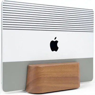 Adjustable Tower Wooden Laptop Stand for Office Use Compatible with MacBook Pro/Mac Air Laptops (Solid Walnut)