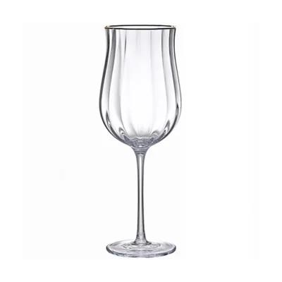 Party Wedding Business Gift Gold Rimmed Wedding Events Decorated Drinking Glass Set Wine Glass Crystal White Glasses