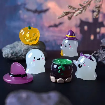 Creative Mini New Halloween Night Light Wizard Ghost Micro Landscape Gardening Accessories Hanging Hat Car Ornament Packaging