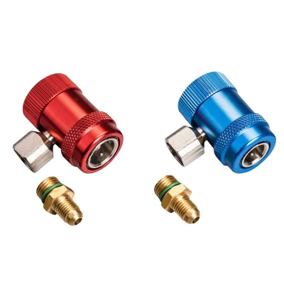 Adjustable R134A Adapter Fittings High Low Quick Coupler AC Car Air Conditioner Refrigeration Freon Charging Hose