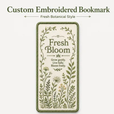 Custom Botanical Embroidered Bookmark Personalized Fabric Bookmarks OEM ODM Factory Direct Bulk Gift Supplier