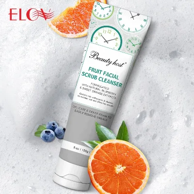 Factory Supply Pore Cleansing Face Wash Face Skin Care Moisturizing Oil Control Fruit Facial Scrub Cleanser for Bulk Wholesale