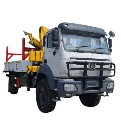 Factory Direct Sales 4WD Dump Truck with Folding Arm Crane for Sale
