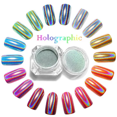 Holographic Nail Chrome Powder Art Solvent Resistance Glitter Decoration Colored Acrylic Nail Powder