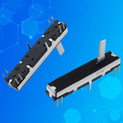 45mm Stereo Channel Siding Potentiometer B10K B50K 15mm Axis Length 30mm Sliding Stroke for Audio Equipment