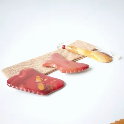 HZ New Fashion Jade Stone Mookaite Jasper Gua Sha Agate Blue Sodalite Massage Tools