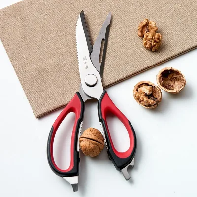 In Stock Comfortable TPR Handle Multifunction Shears Stainless Steel Kitchen Scissors