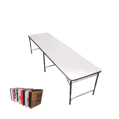 8ft Custom Color Metal Frame Modern Outdoor Folding Beer Pong Table