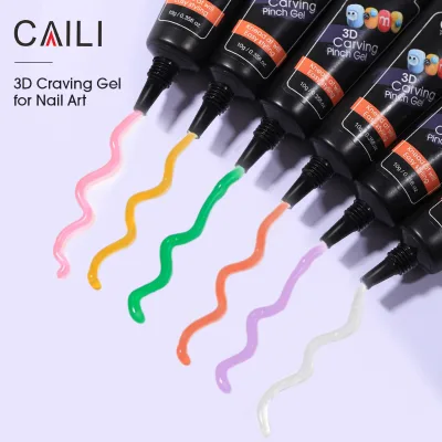 Caili 3D Sculpture Gel Tube Nail Art UV Gel 13 Colors Non-Toxic 10ml for DIY Sculpting & Painting Nail Design
