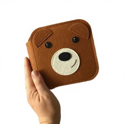 Stock Children's Tear-Resistant Little Bear Felt Book Toy Doll Early Education 3D Enlightenment Baby Cloth Book 3-6 Months