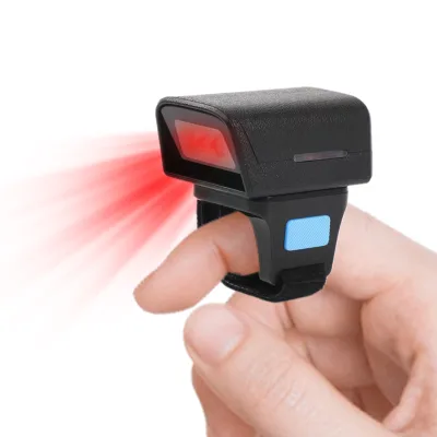 Hot selling mini pocket scanner barcode reader wireless 2D wearable shipping barcode QR code usage