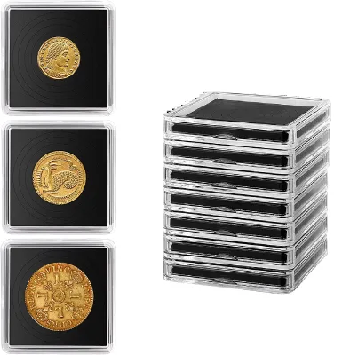 Square Coin Holder Display 5 Sizes Foam Gasket Silver Dollar Protectors Snap Coin Storage Gift Acrylic Coin Display Case