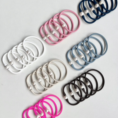 Natural Crystal Bead Bracelet with Elastic Silicone Bracelet