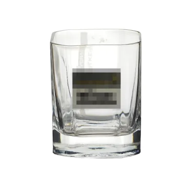 225ml Branded Square Whiskey Glass, Ideal for Spirits. Perfect for Home Bars, Gifting, Enjoying Drinks in Style.