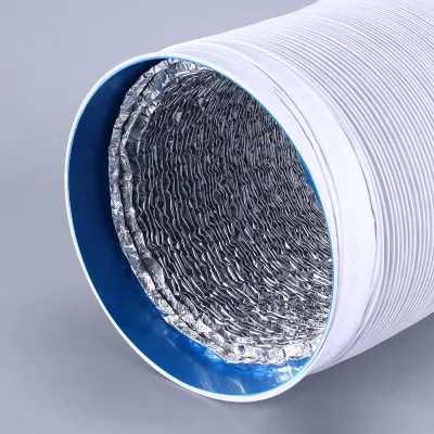 2024 Flexible Aluminum Foil Duct for Industrial Kitchen Exhaust Hood Pipe Kitchen Ventilator Range Hood Aluminum Foil Smoke Tube