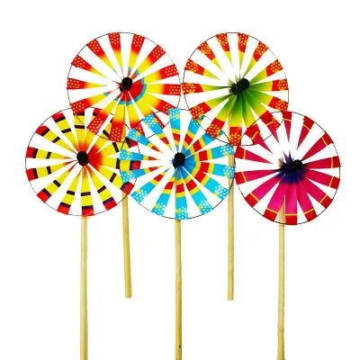 New Colorful Windmill Sunflower Windmill 3D Ventilated Windmill Kindergarten Children's Toys Single Layer Hot Sale