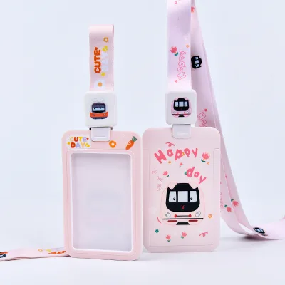Custom Cartoon Polyester Lanyard Thermal Transfer Printing Id Card Badge Holder Lanyard