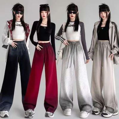 Ladies High Waist Flared Jeans Plus Size Casual Fashion Pants for Women Autumn Streetwear Breathable Washed Solid Pattern
