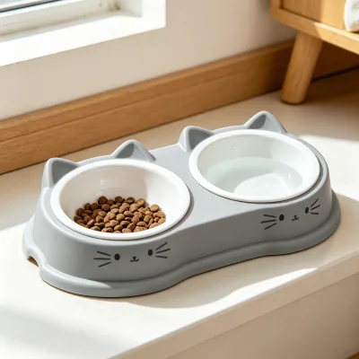 Nordic Style Plastic Dog & Cat Bowl Recyclable & Biodegradable Small Round Mouth Pet Utensils