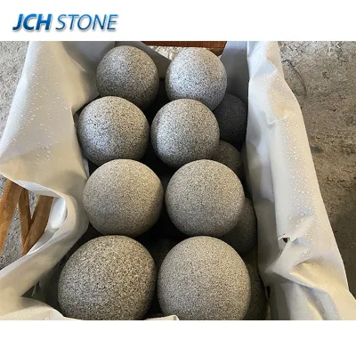 Flamed G603 Grey Granite Stone Sphere Ball for Garden Decoration