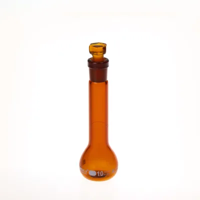 10ml amber Volumetric Flasks Class A individual certified glass stopper