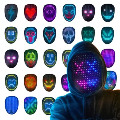New factory design Led Mask with Gesture Sensing,Light up mask for Kids/Men/Women LED Halloween Mask