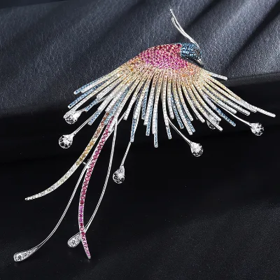 OEM ODM Customize Patterned Brooch Pins Color Diamond S925 Sterling Silver Animal Brooches